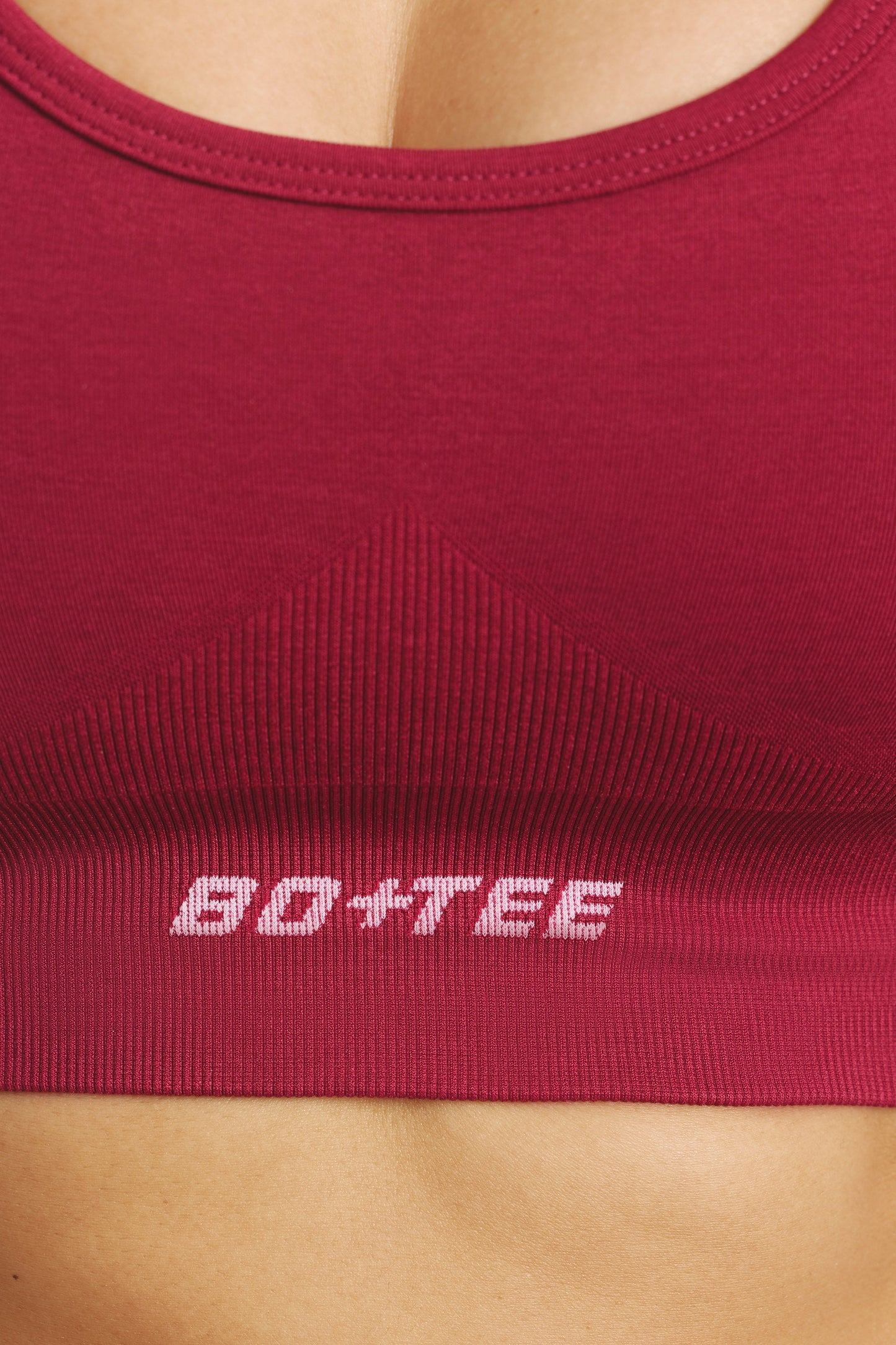 Define Luxe Halterneck Sports Bra in Beet Red