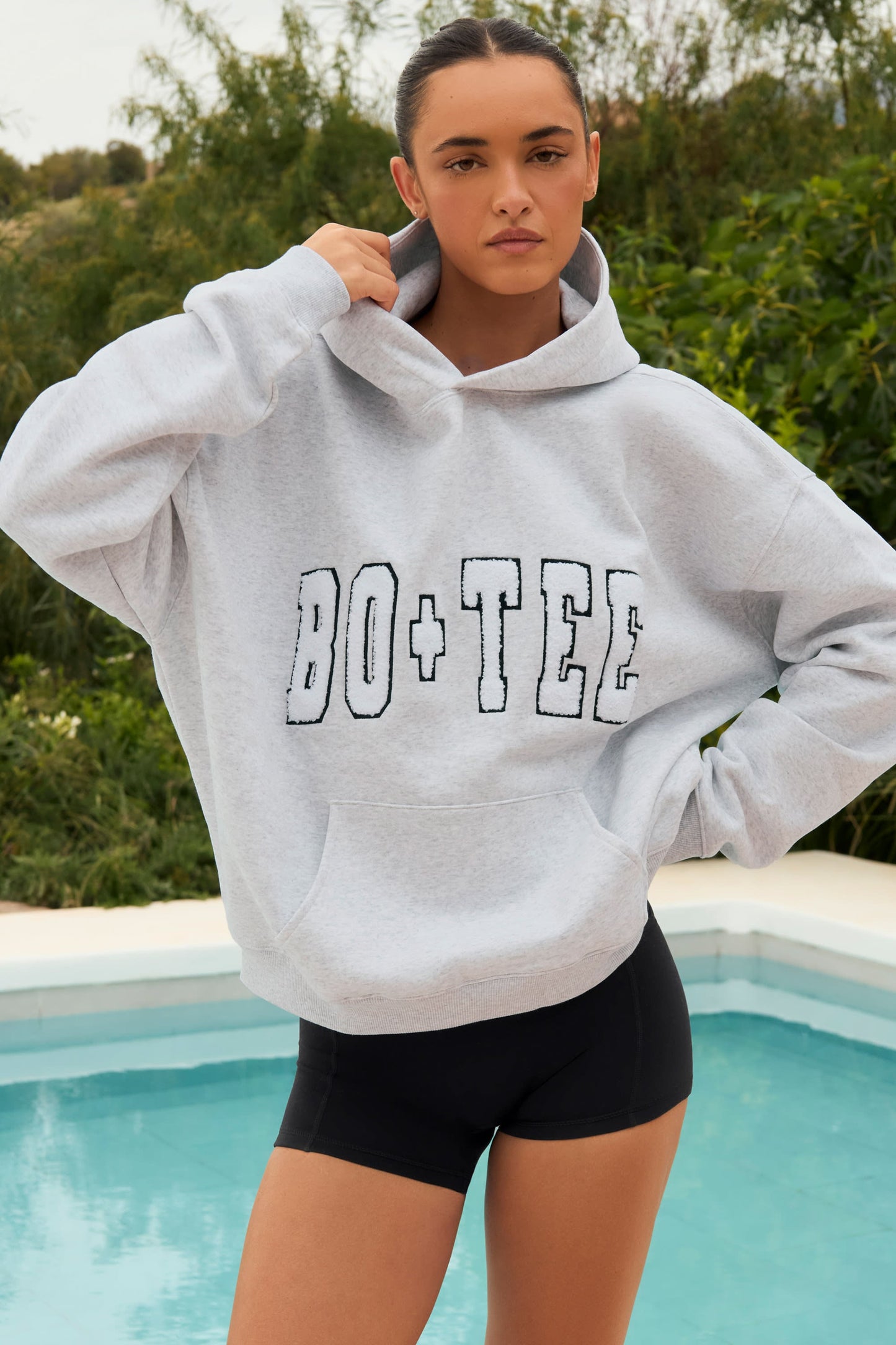 Acid Wash Oversized Hoodie in Heather Grey