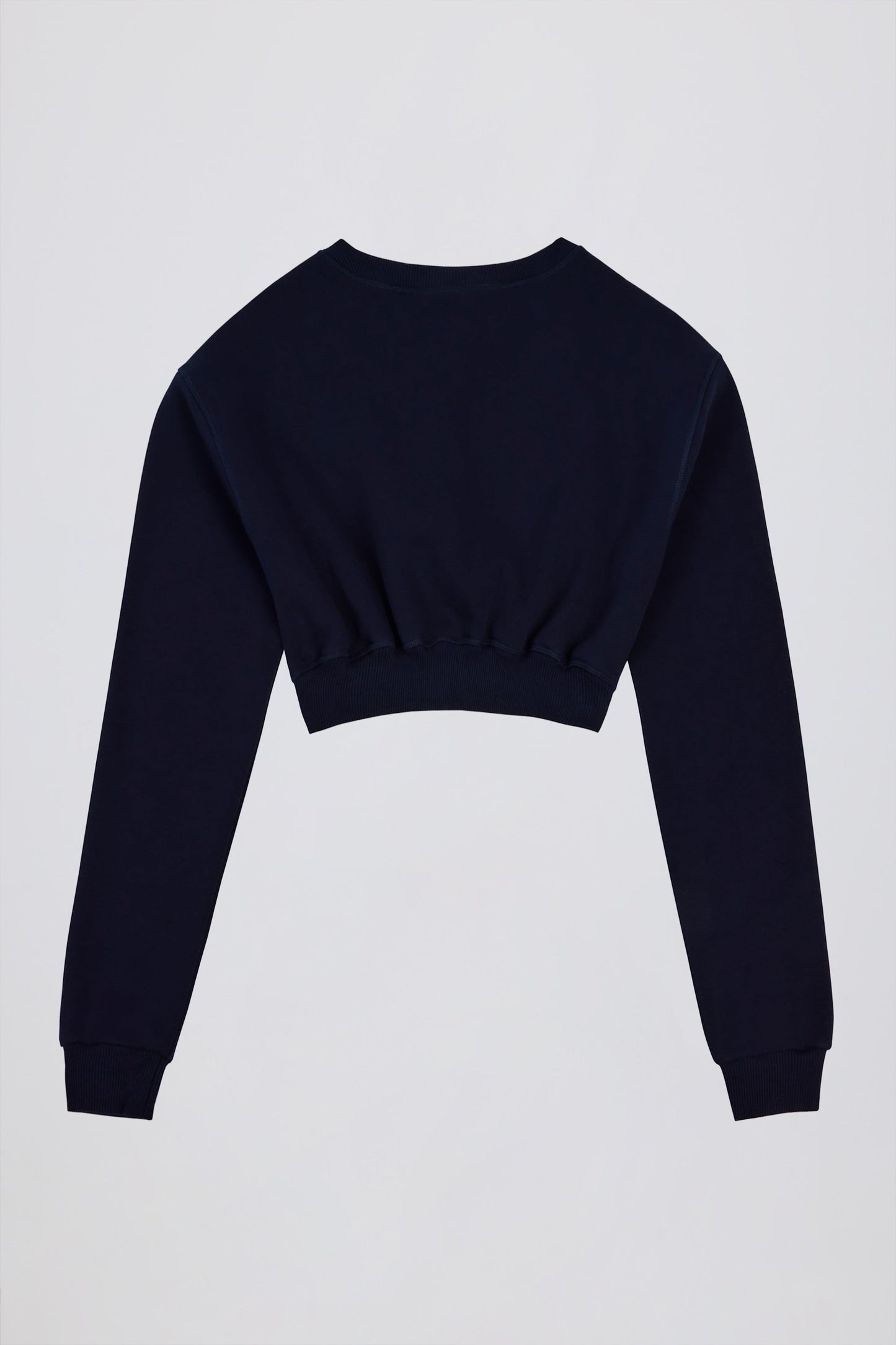 Button-Up Cropped Cardigan in Classic Navy