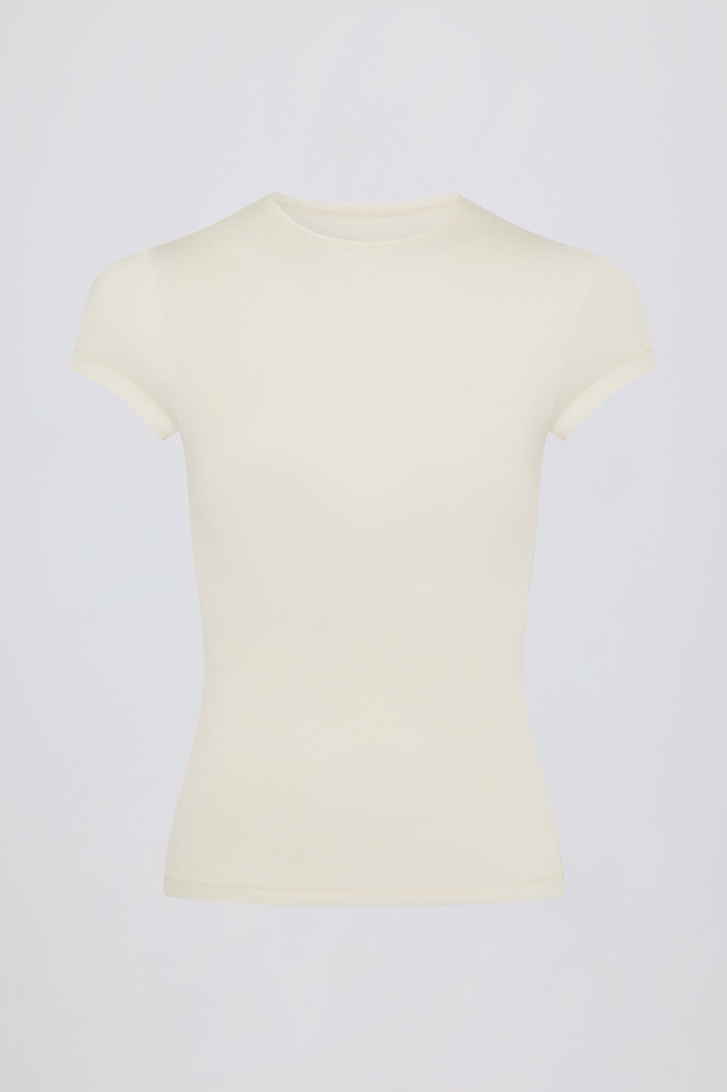 Cut-Out Longline T-Shirt in Cream