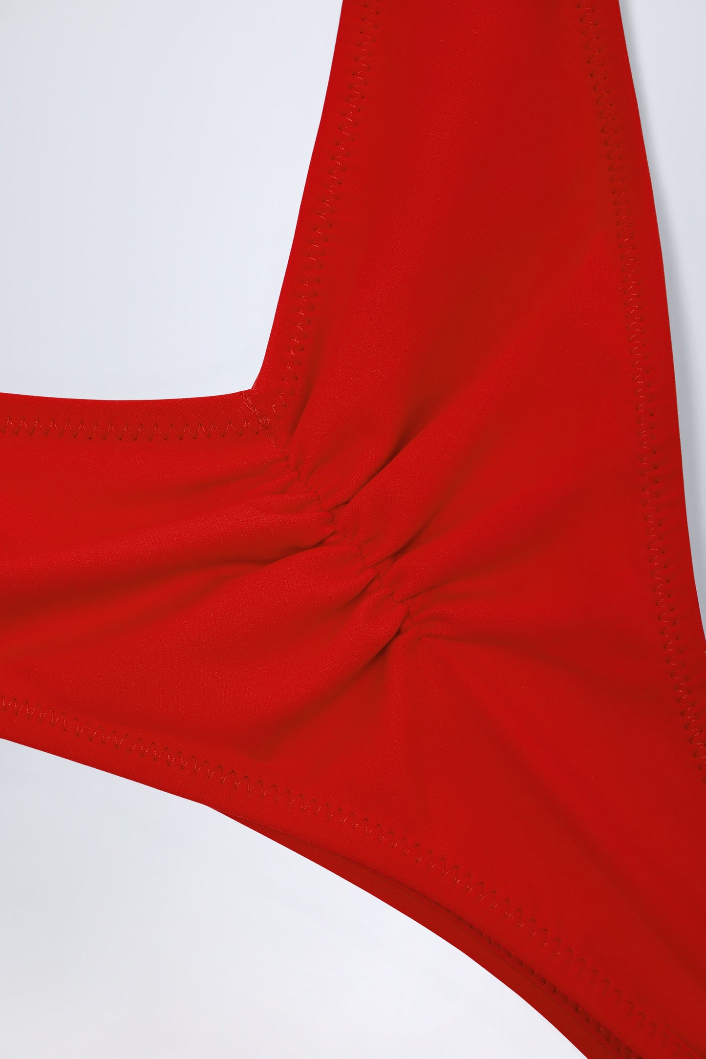 Embellished Ruched Cheeky Bikini Bottoms in Fiery Red