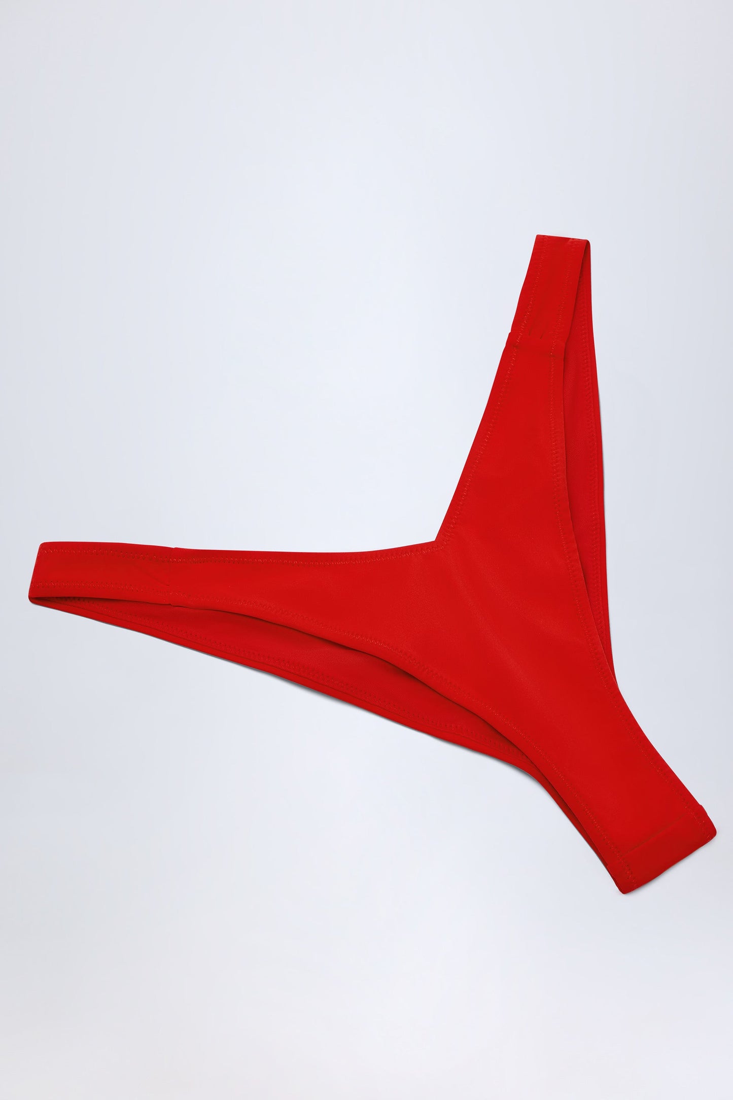 Embellished Ruched Cheeky Bikini Bottoms in Fiery Red