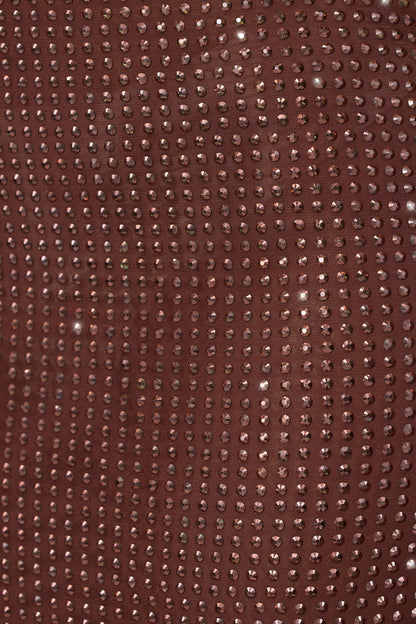 Embellished Strapless Crop Top in Espresso
