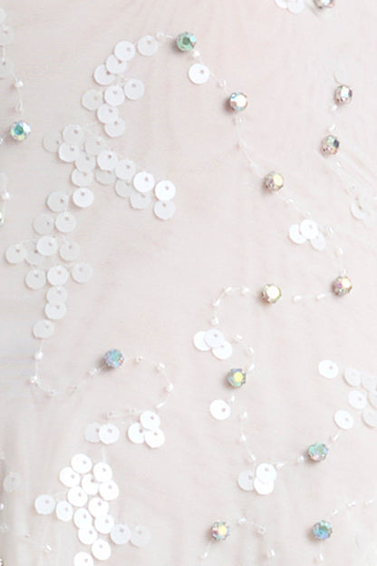 Embellished Multi-Strap Mini Dress in Ivory