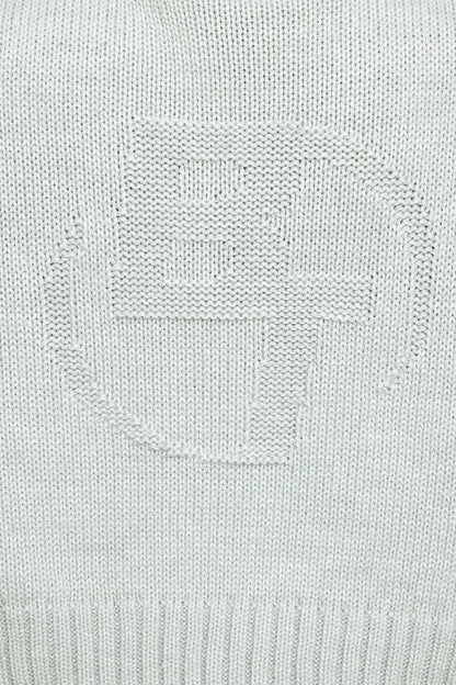 Cropped Zip Up Chunky Knit Hoodie in Heather Grey