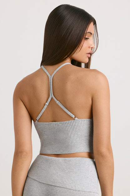 Chunky Knit Tank Top in Grey Marl