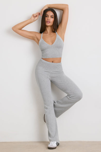 Chunky Knit Tank Top in Grey Marl