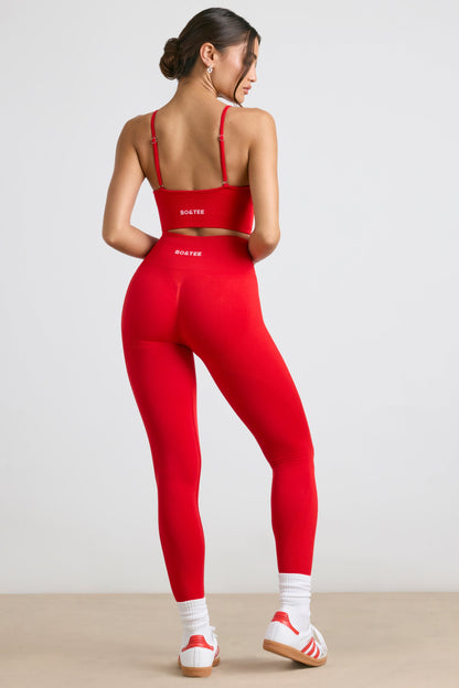 Define Luxe High-Waist Leggings in Red