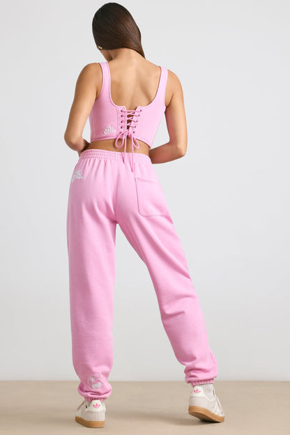 Brushed Jersey Oversized Joggers in Bubblegum Pink