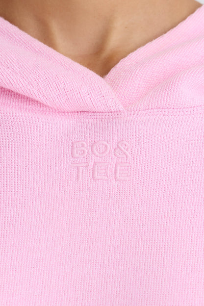 Graphic-Print Hoodie in Bubblegum Pink