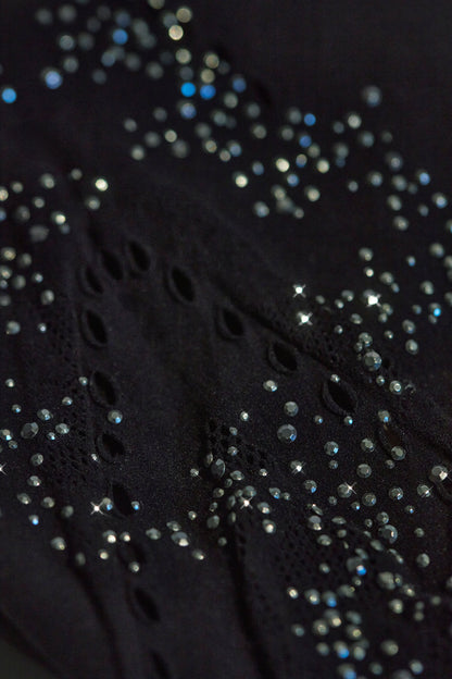 Embellished Mid-Rise Mini Skirt in Black