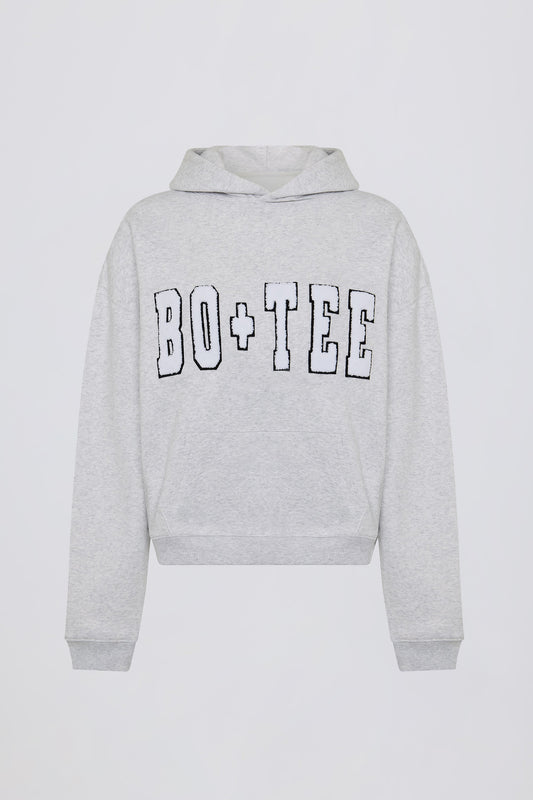 Acid Wash Oversized Hoodie in Heather Grey