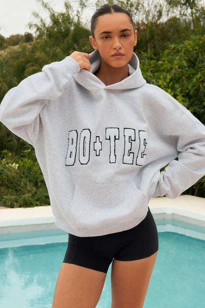 Acid Wash Oversized Hoodie in Heather Grey