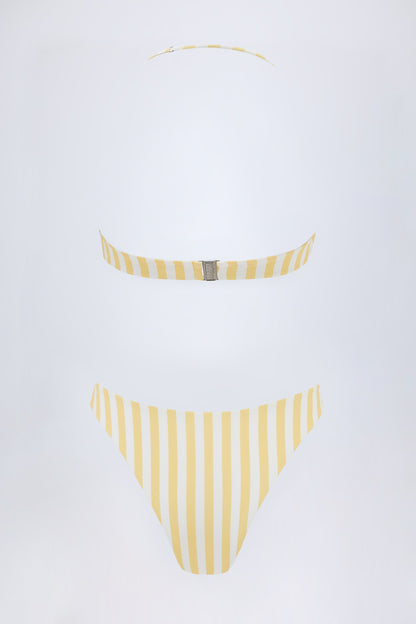 Cut-Out Halterneck Swimsuit in Lemon