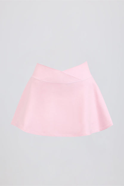 Crossover Mini Skort in Pale Pink Marl