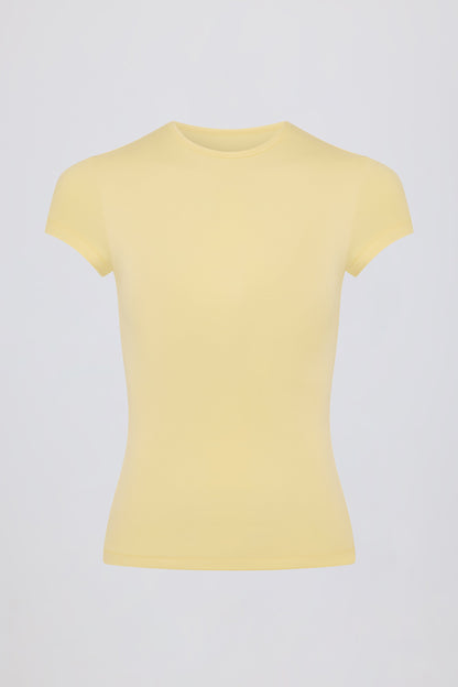 Cut-Out Longline T-Shirt in Lemon