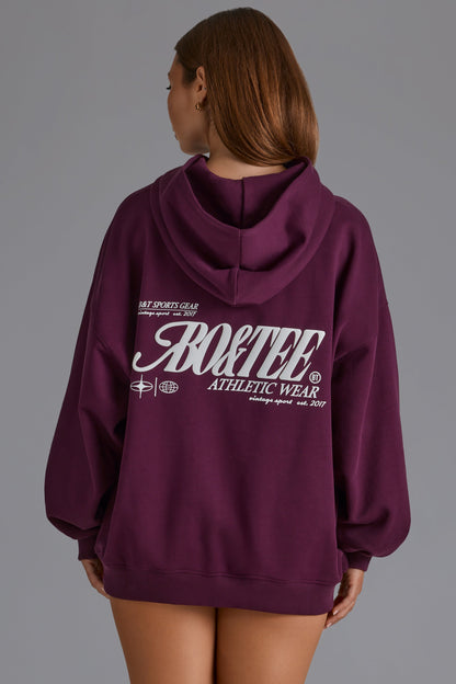 Appliqué Oversized Hoodie in Grape