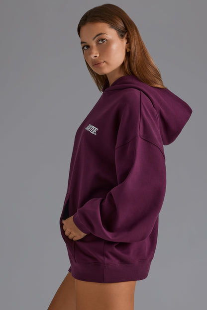 Appliqué Oversized Hoodie in Grape