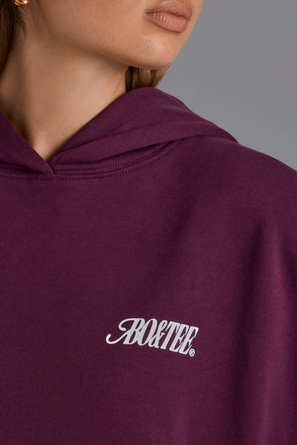 Appliqué Oversized Hoodie in Grape