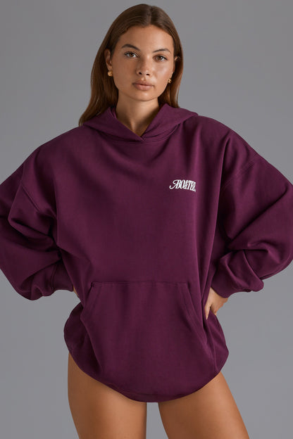 Appliqué Oversized Hoodie in Grape