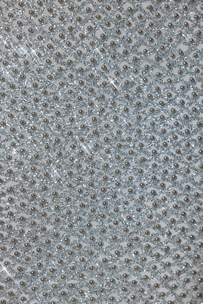 Embellished Cut-Out Gown in Silver