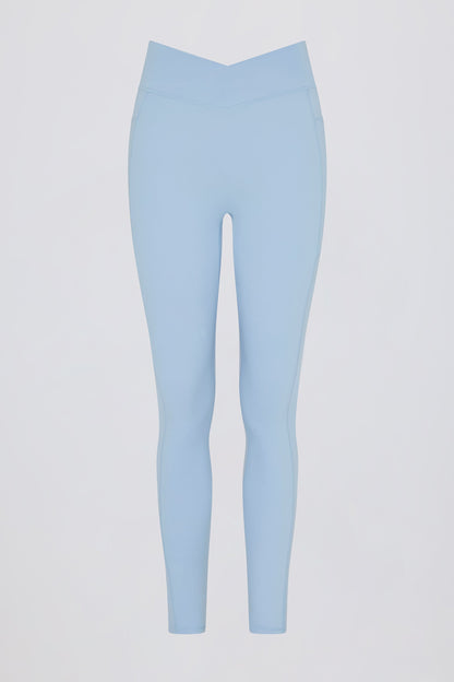 Full Length Leggings with Pockets in Sky